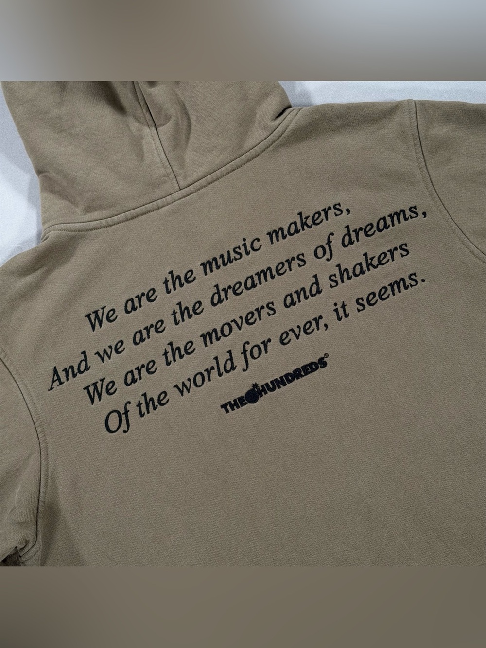 The Hundreds Dreamers Pullover Hoodie Mens L Olive Green Music Makers Quote